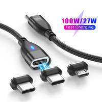Vente en gros 60W/100W 24pin 5A chargeur rapide 1 M 1.8M câble de données magnétique 3-en-1 pour téléphone et ordinateur portable