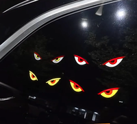 Lampe LED Solaire Anti-Collision pour Vitre Arrière de Voiture, Effet Œil de Diable, Induction Dynamique, Lumière d'Ambiance Automobile