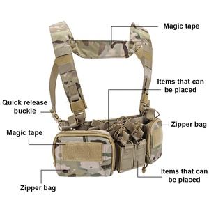 Gilet tactique Molle d'extérieur à prix de gros, conception multi-poches personnalisée, pochette à chargeur à dégagement rapide, fabriqué en nylon durable - Product Image 2