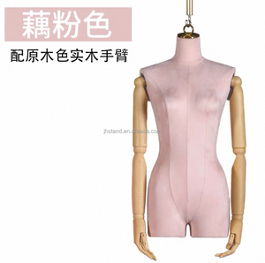 패션 상반신 여성 마네킹, 디스플레이용 상체 나무 팔 여성 마네킹 토르소, 의류 매장용 - Product Image 4