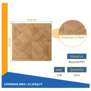 Panel Acústico con Diseño de Madera, Autoadhesivo, 3D, Decorativo, Panel de Pared Insonorizante para Estudio de Grabación, Múltiples Diseños - Product Image 2