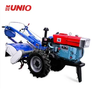 Trung Quốc trang trại nhỏ Walking-tractor-15hp động cơ diesel tay đi bộ phía sau đi bộ máy kéo hai bánh xe máy kéo nông nghiệp