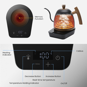 0.8l 1350w חכם דיגיטלי נירוסטה gooseneck בקרת טמפרטורה לשפוך מעל קומקום קפה חשמלי - Product Image 5