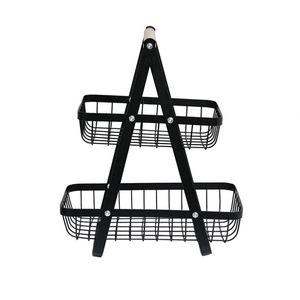 3-Tier Detachable Metal <b>Wire</b> Snack and Fruit <b>Basket</b> Storage Rack Kitchen Organizer for Bread and Fruit Storage - Product Image 4