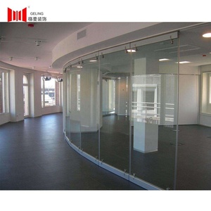 <span class=keywords><strong>Cloison</strong></span> extérieure mobile en verre trempé transparent sans cadre <span class=keywords><strong>de</strong></span> 36 mm d'épaisseur - Product Image 3