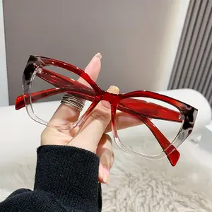 Factory Direct Women Computer Reading Square Frame Anti Blue Light Eye Protection Plastic Optical Glasses For Decoration