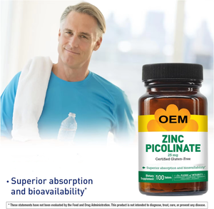 แท็บเล็ต/ สังกะสีพิโคลิเนตแคปซูลสังกะสีอาหารเสริมเพื่อสุขภาพฉลากตามต้องการ - Product Image 2