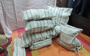 Cuscino personalizzabile in cotone indiano a righe fatto a mano Anti-batteri in stile semplice di varie dimensioni cuscino uso Hotel domestico <span class=keywords><strong>federe</strong></span> - Product Image 3