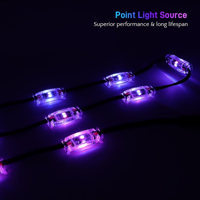 360 Degree Emitting RGB LED Pixel String Lights 12V Waterproof Permanent Outdoor Lighting for Landscape and Holiday Decor
