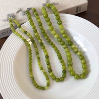 Collier élégant en agate verte perlée 6/8/10 mm, pierre précieuse naturelle, bijoux faits à la main pour femmes, unisexe, cadeau quotidien