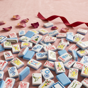 Juego Completo de Mahjong Americano de Acrílico con Rayas Azules para Fiestas en el Jardín, Personalizable de Fábrica - Product Image 4