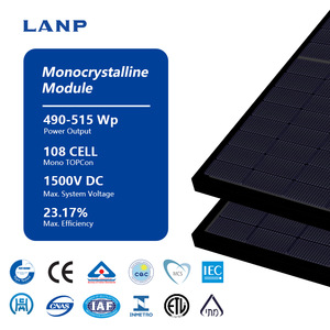 Panneaux solaires photovoltaïques mono TOPCon 108 cellules haute efficacité 490W 500W 510W 515W 1500VDC IP68 longue durée de vie pour usage domestique - Product Image 1