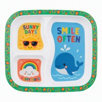 Assiettes en plastique pour enfants, motif dessin animé, qualité alimentaire, réutilisables, 3 pièces, portables, sûres, faciles à nettoyer, OEM ODM