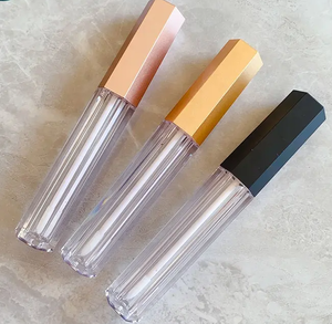 Tubos de Brillo Labial Personalizados, Vacíos, Cuadrados, Poligonales, Transparentes, Negros y Dorados, Giratorios, de 4 ml, con Impresión Serigrafiada, Envases para Cosméticos - Product Image 4