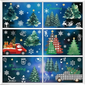 Juego <span class=keywords><strong>de</strong></span> 9 Calcomanías Navideñas <span class=keywords><strong>para</strong></span> Coche, Adhesivos Estáticos <span class=keywords><strong>de</strong></span> <span class=keywords><strong>Pino</strong></span> Dibujados a Mano <span class=keywords><strong>para</strong></span> Ventanas, Decoración <span class=keywords><strong>para</strong></span> Fiestas en Casa, Vidrio Navideño - Product Image 6
