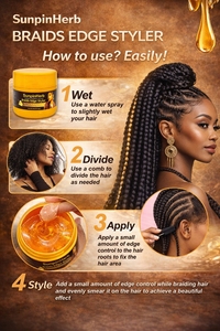 Cire coiffante populaire au miel pour tresses et torsades, fixation extra longue durée, anti-frisottis, hypoallergénique, biologique, naturelle, sans alcool - Product Image 6