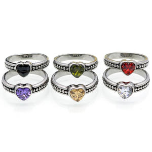 Anillo de Boda Personalizado de Acero Inoxidable con Amatista Púrpura y Circonita para Mujer, Estilo Boho, para Uso Diario - Product Image 1