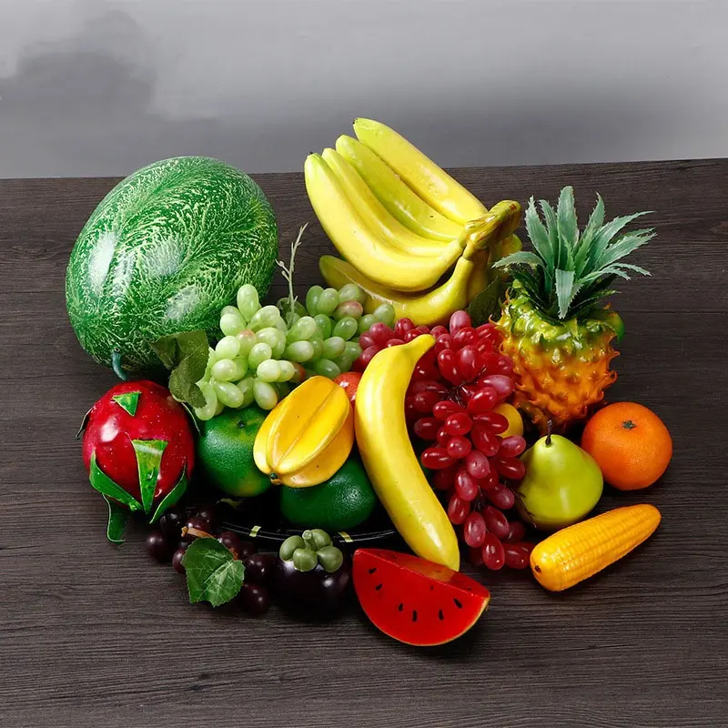 Frutas y verduras artificiales de espuma, modelo de fábrica, plátano, adornos de manzana para decoración, accesorios de educación temprana