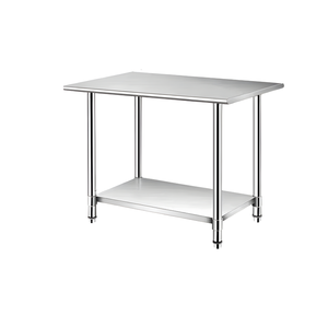 Table de travail de cuisine en acier inoxydable à deux niveaux, vente chaude, prix de gros, table de préparation en inox pour hôtels et restaurants - Product Image 1