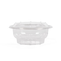 Boîte d'emballage jetable en PET transparente pour salade de fruits, sandwichs, gâteaux, produits frais, emballage alimentaire rond monobloc, qualité alimentaire