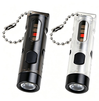 Senter LED USB Mini Portabel Tahan Air, Dapat Diisi Ulang dan Kecerahan Dapat Disesuaikan, dengan Lima Warna Lampu