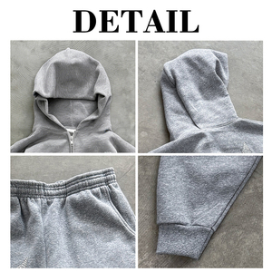 KIingSen High Quality Custom Men's Terry Winter Breathable 360g Character Pattern Patchwork Pullover Hoodie <b>Sweatpants</b> <b>Set</b> - Product Image 6