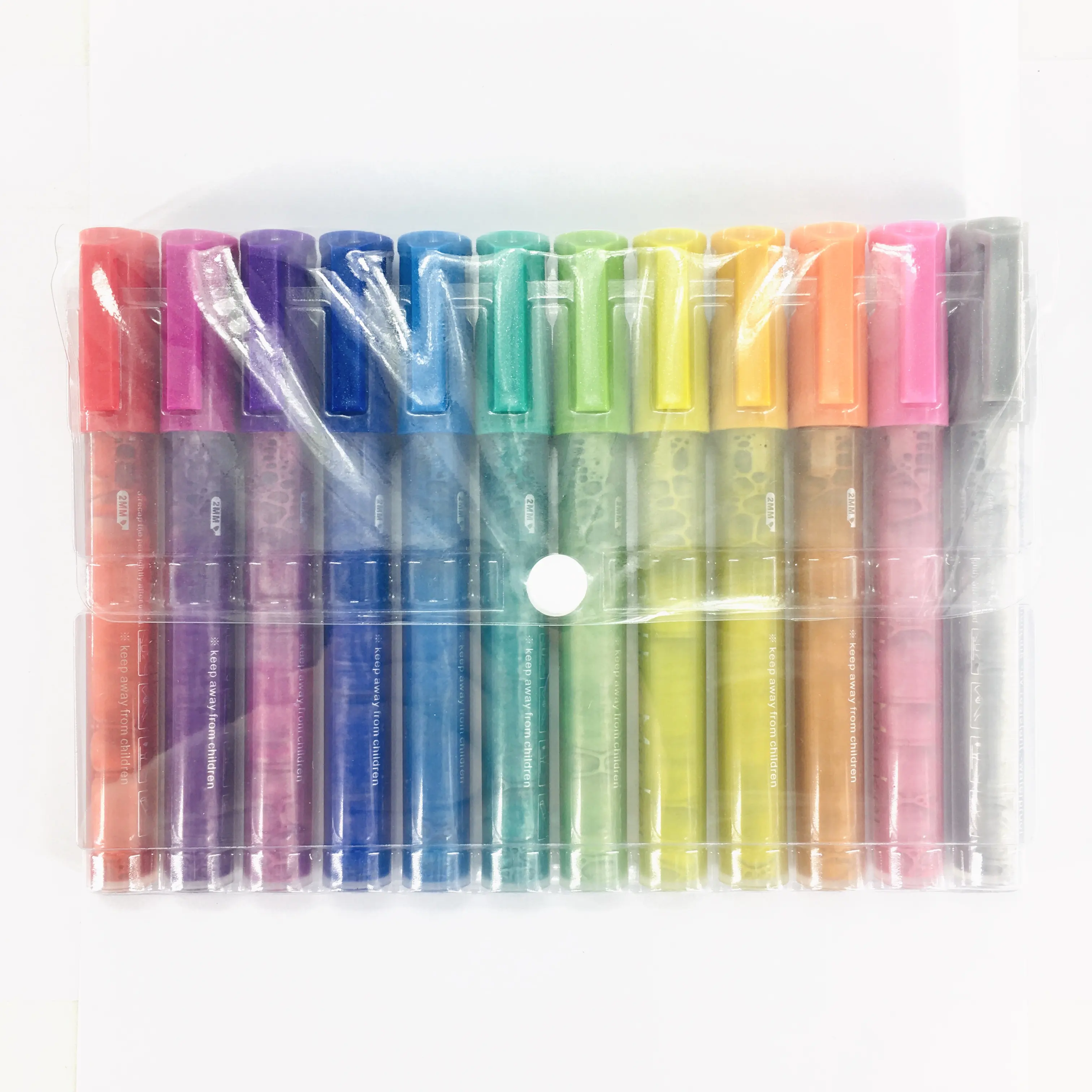 28 لونًا من أقلام الأكريليك مع طرف متوسط قابل للعكس