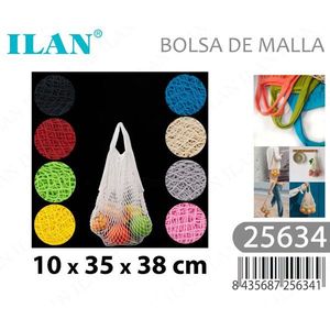 Bolsa de malla Ilan 10x35x38 cm, red de compras reutilizable, ecológica - Product Image 1