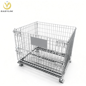 Contenedor de Almacenamiento Plegable y Apilable de Acero Personalizado para Supermercados Industriales Easylink, Jaula para Montacargas con Capacidad de 1200 kg, Recubrimiento en Polvo - Product Image 4