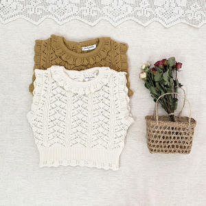 Gilet cardigan en tricot vintage pour bébés filles, collection hiver 2022, vêtements pour enfants, vente en gros 025AS22169 - Product Image 5