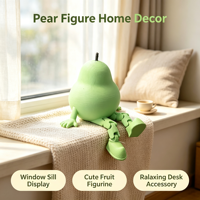 Beweegbare, peer-vormige figuur, 3D-geprint, gearticuleerd fruitfiguur, decoratie voor bureau, tafel of thuis, cadeau