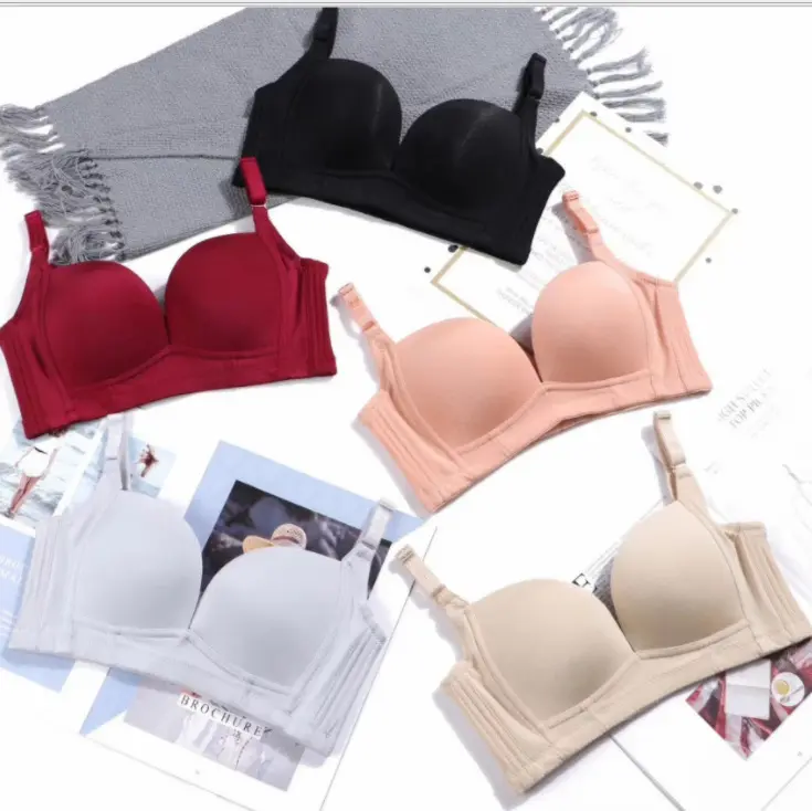 2087# cheap price plus size breathable solid color bra sexy underwear women bra