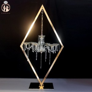 Mới Nhất Thiết Kế Kim Loại Đứng Trung Tâm Mộc Mạc <span class=keywords><strong>Centerpieces</strong></span> Cho Bàn Đám Cưới Hoa Trung Tâm Đám Cưới - Product Image 3