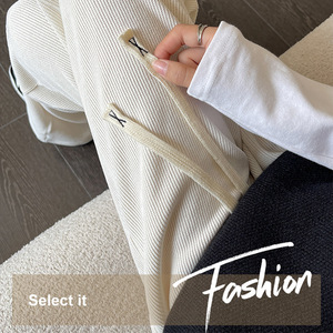 <span class=keywords><strong>Pantaloni</strong></span> dritti a vita alta da <span class=keywords><strong>donna</strong></span> in <span class=keywords><strong>velluto</strong></span> di cotone <span class=keywords><strong>pantaloni</strong></span> Casual larghi in <span class=keywords><strong>velluto</strong></span> a <span class=keywords><strong>coste</strong></span> con fodera autunno inverno - Product Image 2