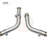Silencieux d'échappement SDO Performance Axle compatible avec Mercedes Benz C63 AMG W204 6.2L 2008-2015, tuyau en acier inoxydable avec valve