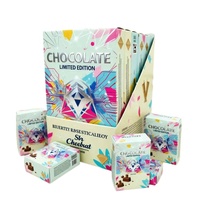 Cajas de Exhibición de Productos con Tapa Abatible, Caja de Exhibición Corrugada Personalizada, Caja de Exhibición de Chocolate de Papel Lista para el Estante, para Bodas