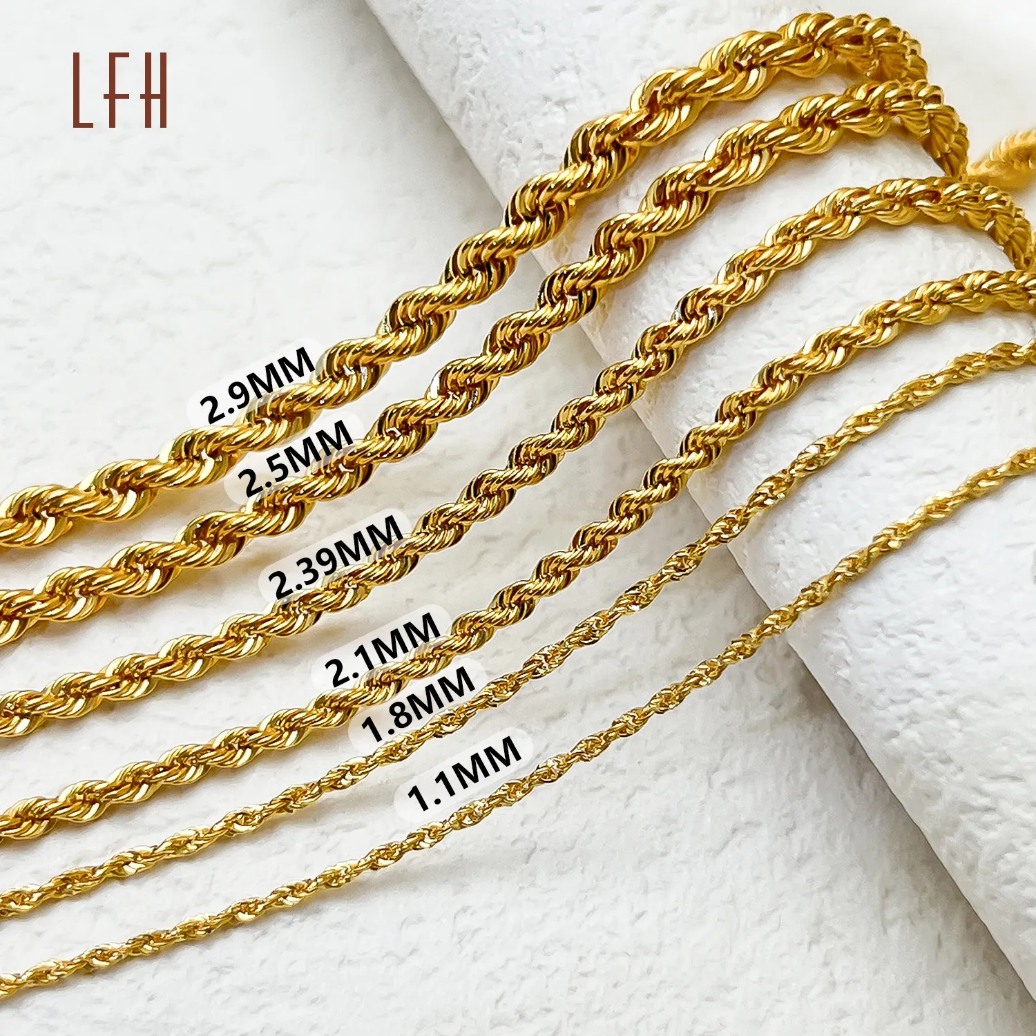 Vendita all'ingrosso catena di corda a maglia intrecciata gioielli in oro massiccio oro 18 carati reale Au750 gioielli a catena in oro reale 18 carati Pawnable 18k produttore
