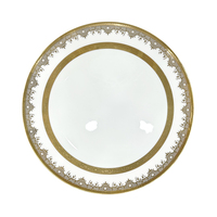 Vaisselle chère Dubai blanc or cuisine dîner plat moderne assiettes en céramique or jante vaisselle pour mariage etc.