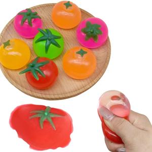 Jouets de décompression pour enfants, garçons et filles, série de légumes, forme de tomate, boule de ventilation, fluide de soulagement, pétrissage - Product Image 2