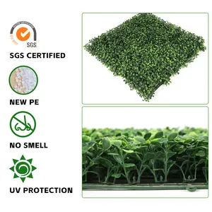P4-5 de haute qualité en plastique verdure mur feuilles haie buis panneau gazon artificiel pour la décoration extérieure
