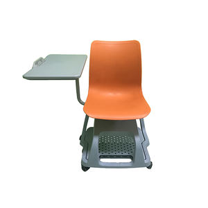 การฝึกอบรมการประชุมโรงเรียนพลาสติกพับศึกษาเก้าอี้ที่มีการเขียนแผ่น - Product Image 3