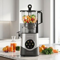 Extracteur de jus lent à pression à froid électrique 6,1 pouces à grande ouverture pour légumes et fruits, vente en gros