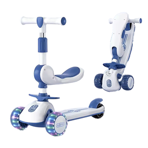Nouveau <span class=keywords><strong>mini</strong></span> scooter 3-en-1 pour enfants, tricycle pliable en plastique avec trois roues en PU pour les enfants de 6 à 8 ans - Product Image 4