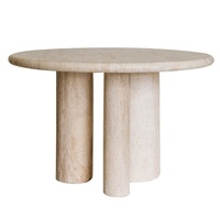 Table basse moderne minimaliste en marbre travertin naturel de style nordique Cammy Stone pour petit salon