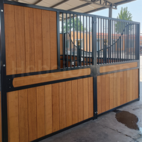 Box de manège intérieur avec porte coulissante, panneau en bambou sur mesure, cadre en acier galvanisé, pour écurie équestre intérieure 2,2 m