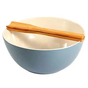 Custom 4 Quart Porcelain Cake Salad Bowl Clay Large Mixing BowlとServer Ceramic Serving Bowl