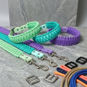 Luxury Waterproof <strong>Dog</strong> Collar and Leash Set Smell Proof PVC Coated Webbing Braided Paracord Pet Collar Leash Sets for Large <strong>Dogs</strong> - Product Image 5