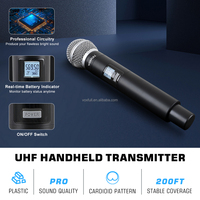 Système de microphone sans fil UHF à deux canaux GLXD4 avec technologie IR, micro vocal portable pour église, conférence, salle de classe, événement