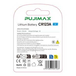 Baterai Lithium Silinder Non-Rechargeable PUJIMAX High Performance 1 Pcs 1500mAh CR123A 3V untuk Kamera dan Senter - Product Image 2