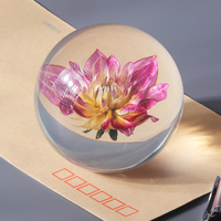 Artesanía de resina creativa hecha a mano, pisapapeles de flores reales naturales, papelería de escritorio, regalo de recuerdo, flores de conservación permanente